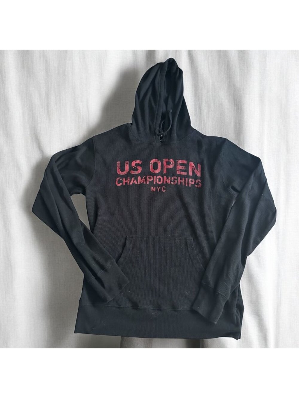 US OPEN Championships Men's Black Waffle Knit Hoodie Sz Large